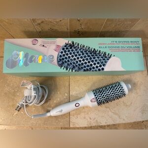 MANE Large Hot Thermal Round Brush 45mm — White with Pink Accents